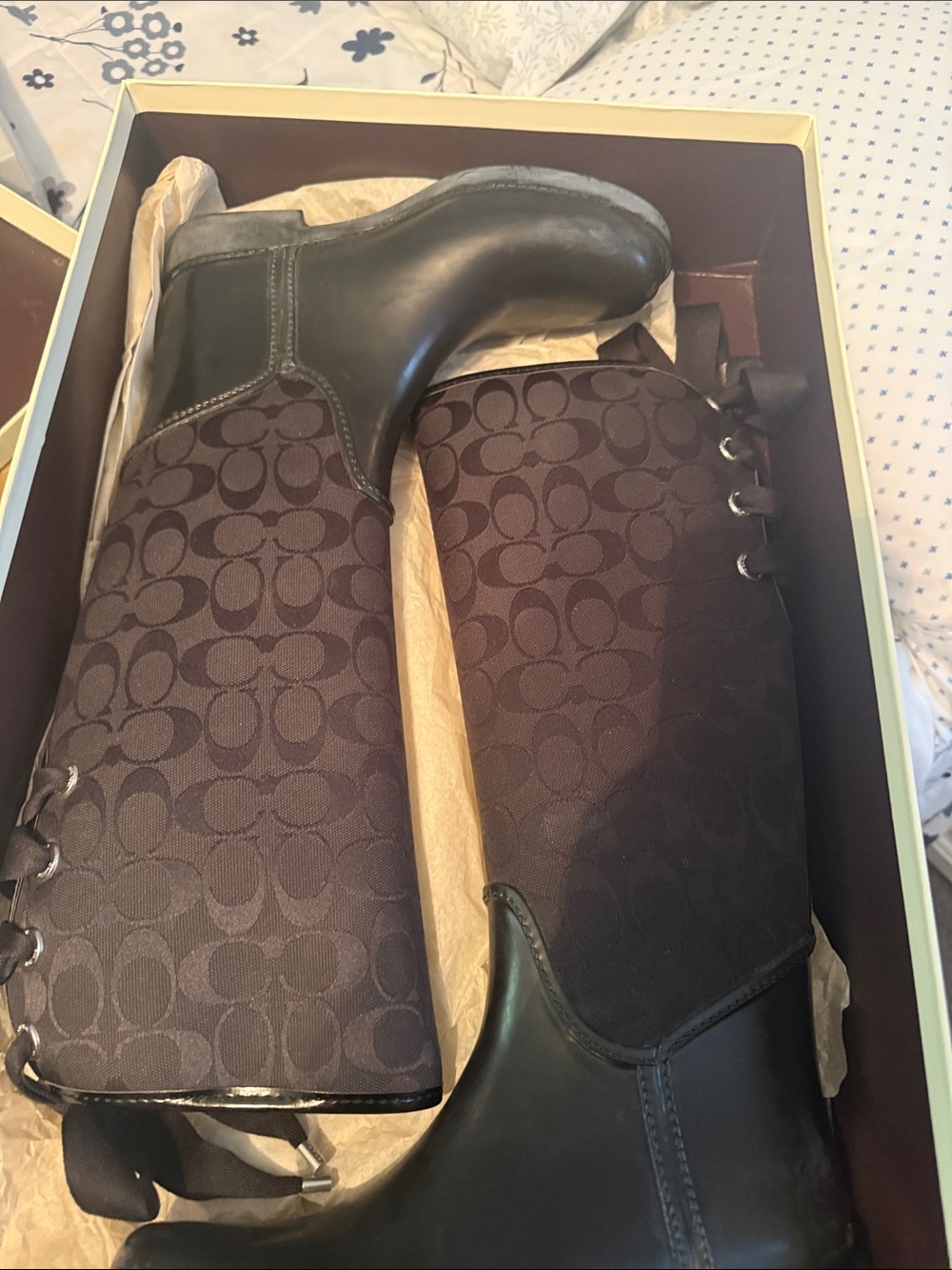 Coach Rain boots size 8 - Picture 2 of 5